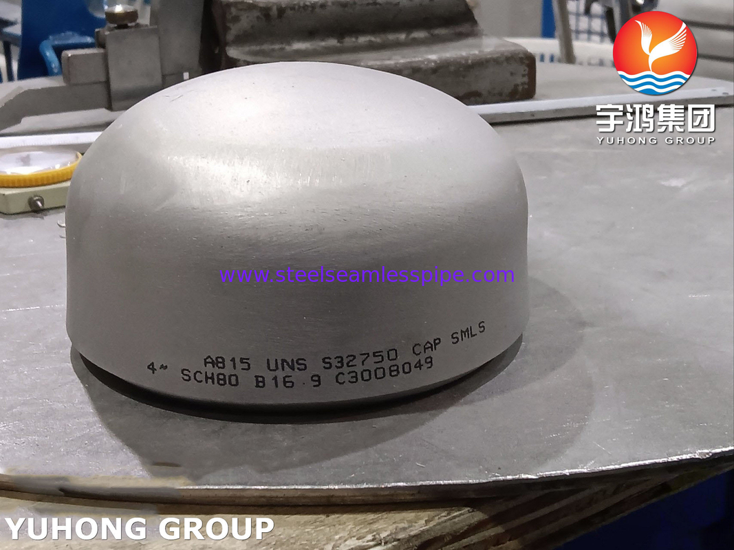 ASTM A815 SAF2507 / UNS S32750 슈퍼 듀플렉스 스틸 캡 B16.9 BW 파이프 피팅