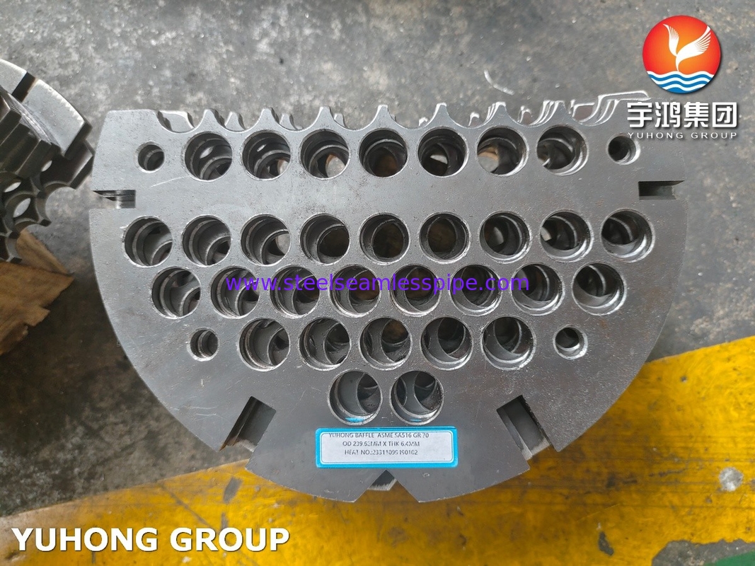 ASME SA516 Gr70N HIC 내성 세그먼트형 배플, S&T 열교환기용 (두께 8-180mm)