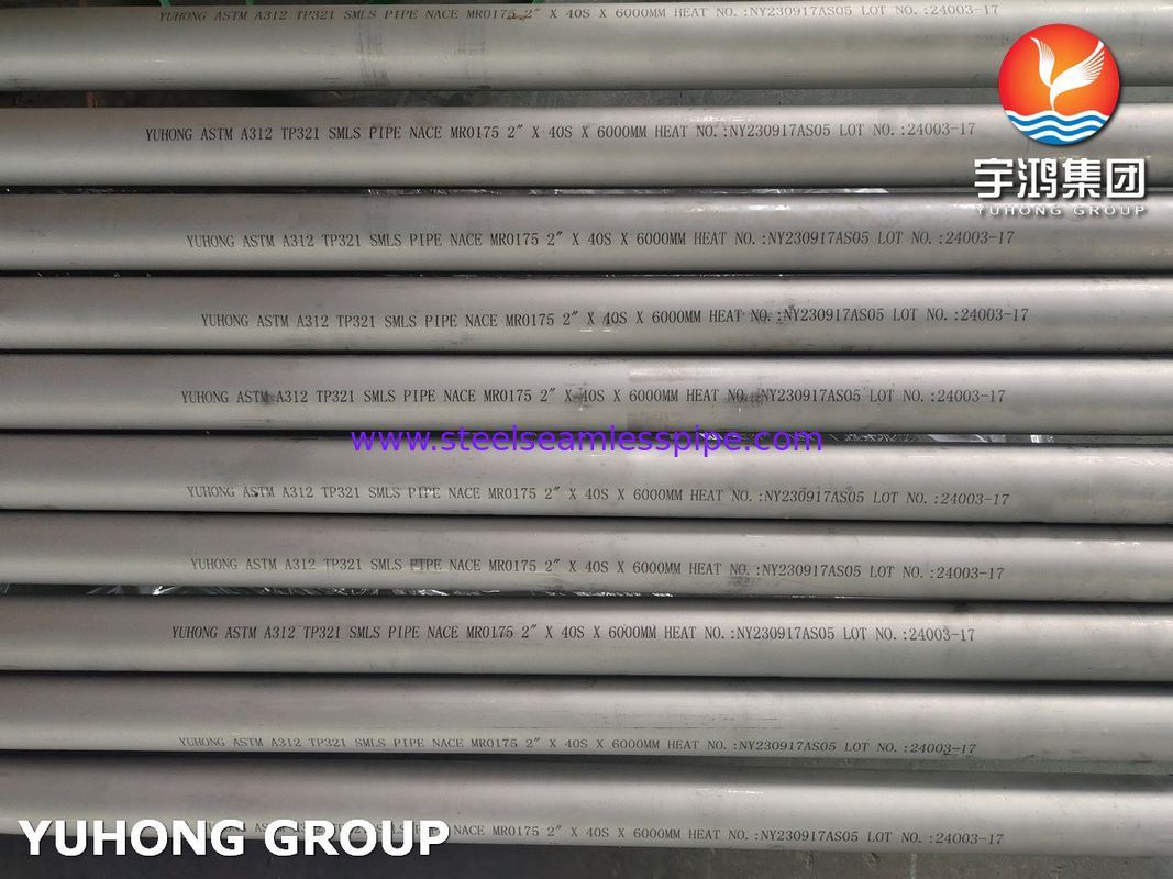ASTM A312 TP321 스테인리스 스틸 무선 파이프 오일 가스 산업 및 화학 산업에 사용
