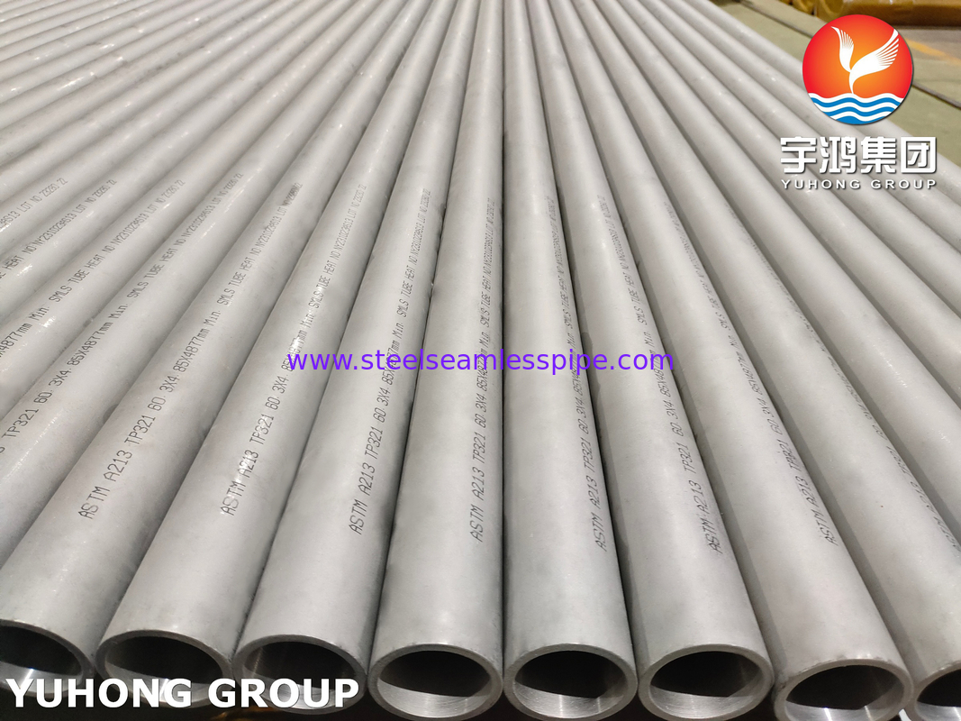 ASTM A213 ASME SA213 TP321 TP321HT유연강 껍질 없는 껍질 에스페스수라 재조제 된 용품
