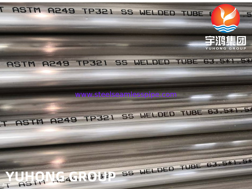 ASTM A249 TP321 스테인리스 스틸 웰딩 튜브 밝은 앙올레이드 보일러, 열 교환기 및 슈퍼 히터 응용