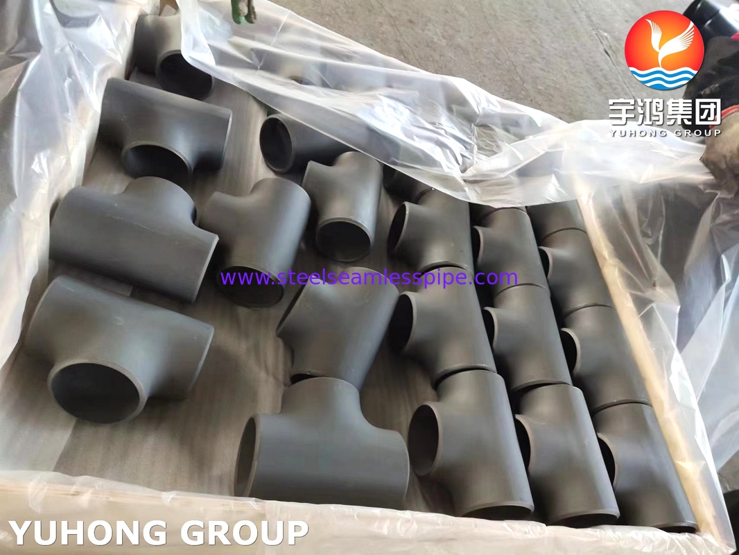 ASTM A234 WP11 동일 티, 탄소 강철 부트 용접 부착, 검은 색 페인트 경직 방지 표면