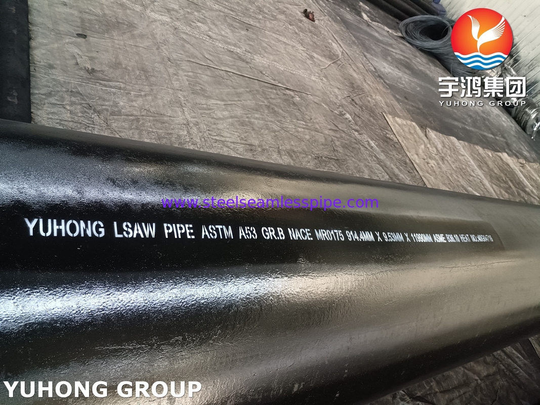 ASTM A53 / ASME SA53 B급 LSAW 탄소 강철 용접 파이프 NACE 산업 파이프 라인