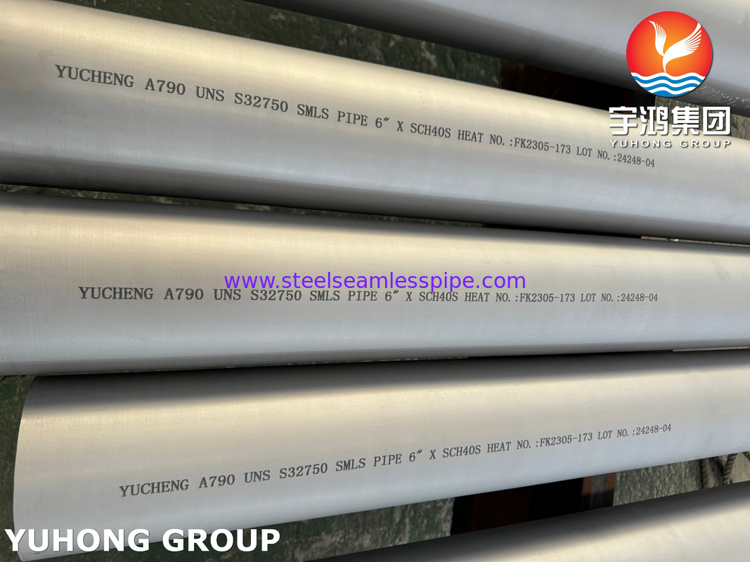 ASTM A790 S32750 듀플렉스 스테인리스 스틸 튜브 파이프 라인 및 발전소