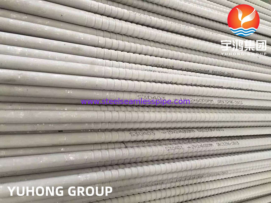 TP304 / TP304L TP316 / TP316L Stainless Steel Corrugated Fin Tubes For Heat Exchangers