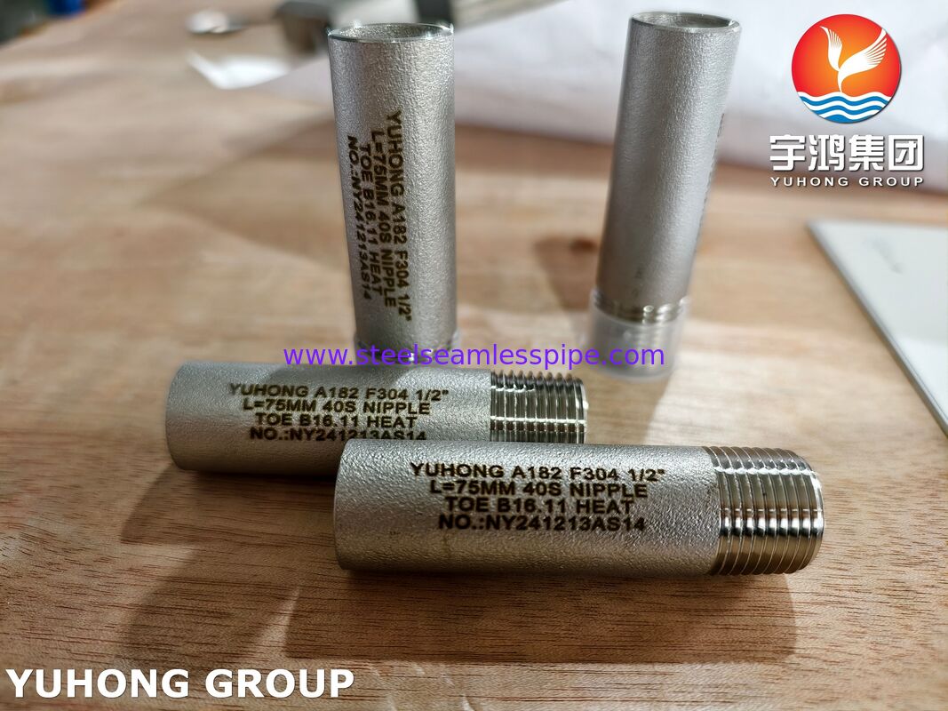 ASTM A182 F304 1.4301 SW 가조 피팅,  Nipple, Sockolet, Tee, Elbow, Coupling MSS SP-97