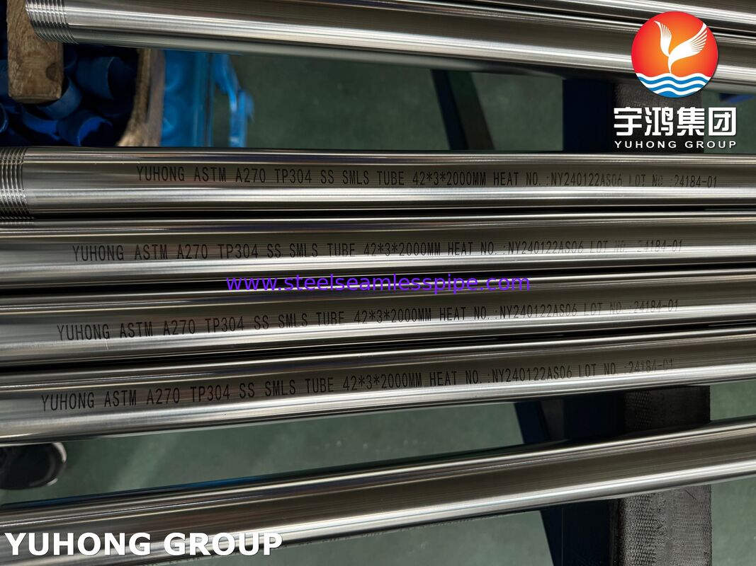 ASTM A270 TP304 3A 스테인리스 스틸 위생관 음료 공장, NPT 스레드 끝