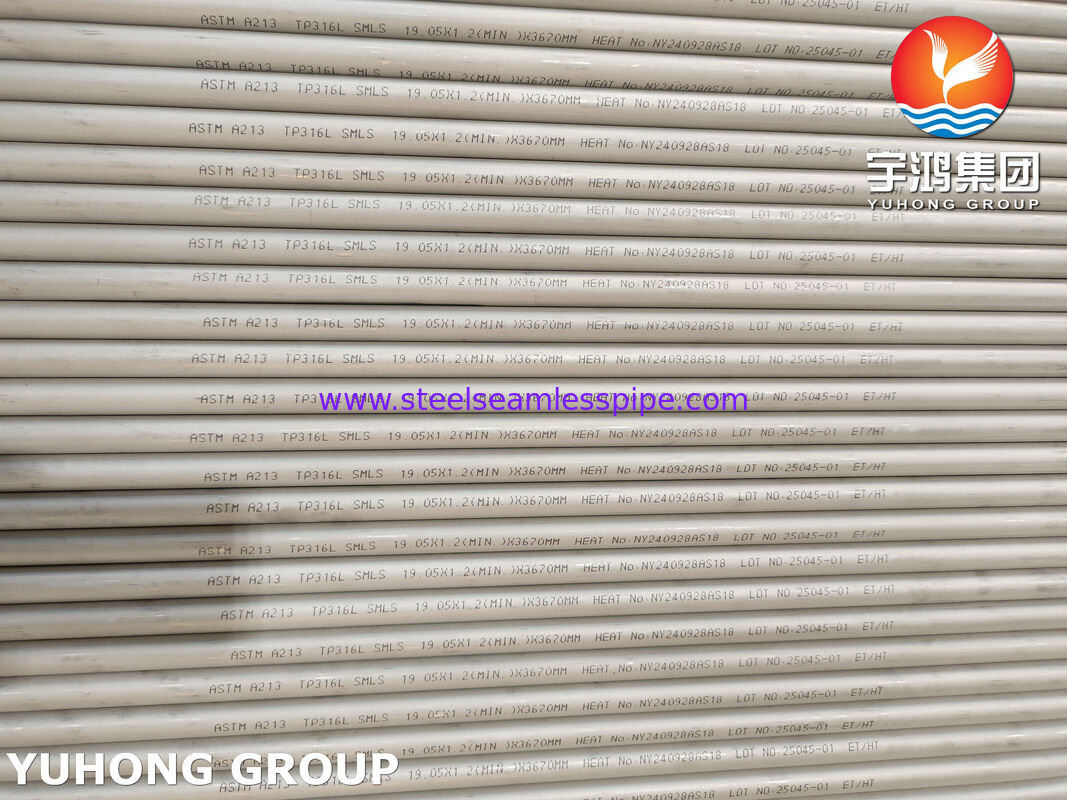 ASTM A213 TP316L 열 교환기, 보일러 및 높은 경화 저항성 애플리케이션을 위한 무선 스테인리스 스틸 튜브