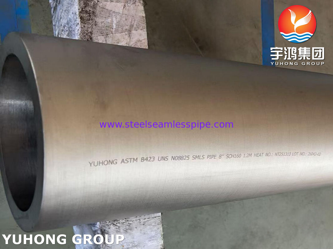 ASTM B423 UNS N08825 Incoloy 825 니켈 합금강 심리스 대구경 튜브, 고온, 고농도 산에 대한 내성