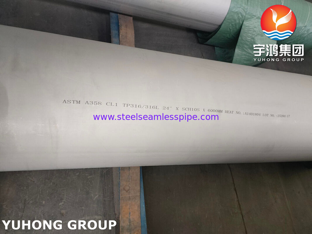 ASTM A358 CL1 TP316 / TP316L 석유화학 산업용 스테인리스 스틸 용접 파이프 100% RT