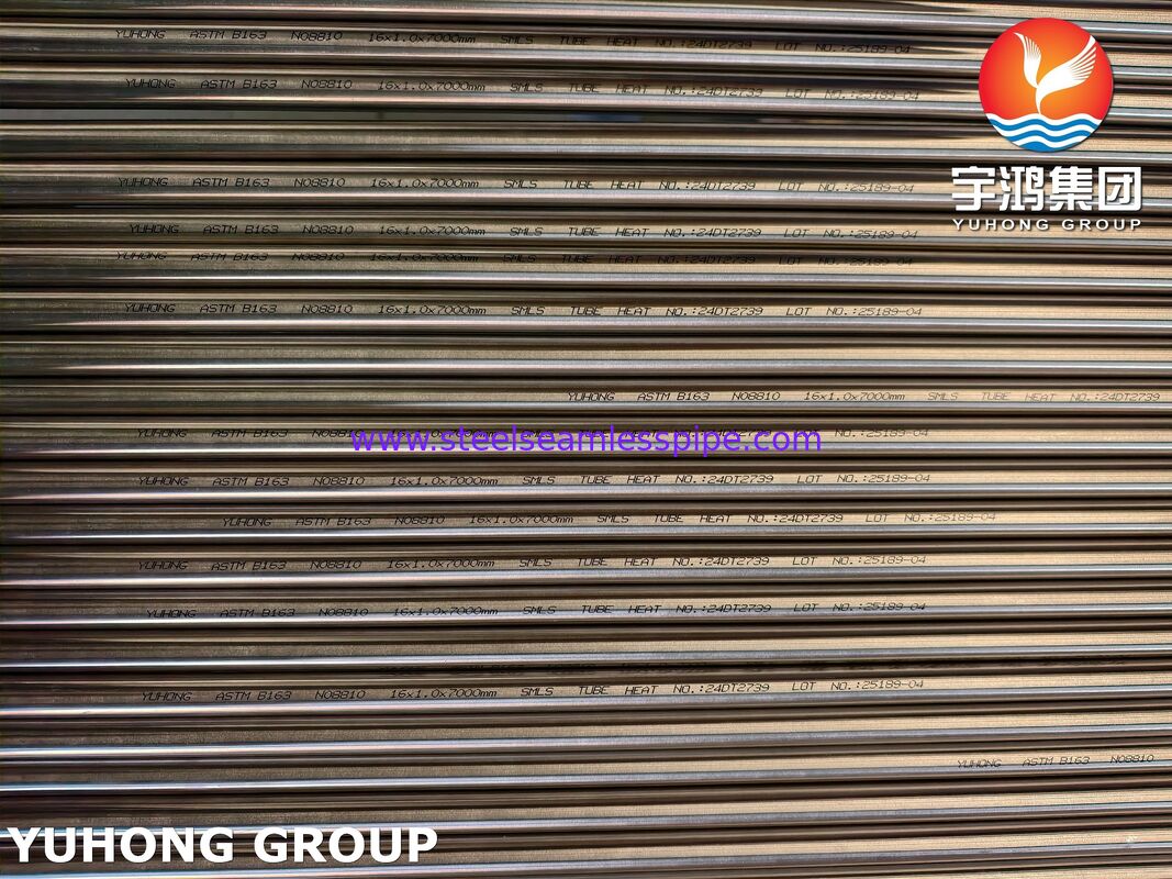 Nickel and Nickel Alloy  Seamless Tube Condenser and Heat Exchanger Tubes ASTM B163 N08810 ASTM B163 UNS N08800、UNS N08810、UNS N08811、UNS N08825