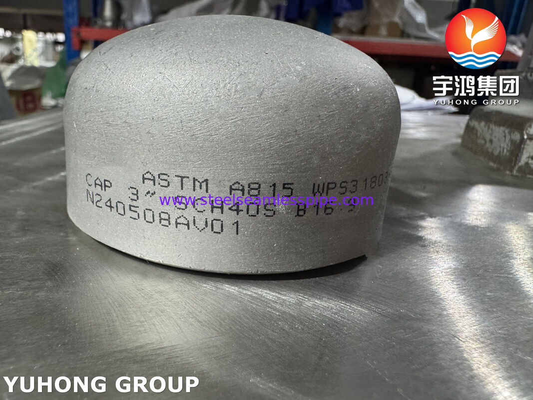 ASTM A815 WPS31803 듀플렉스 스테인리스 스틸 파이프 캡 듀플렉스 2205 파이프 피팅 끝 캡