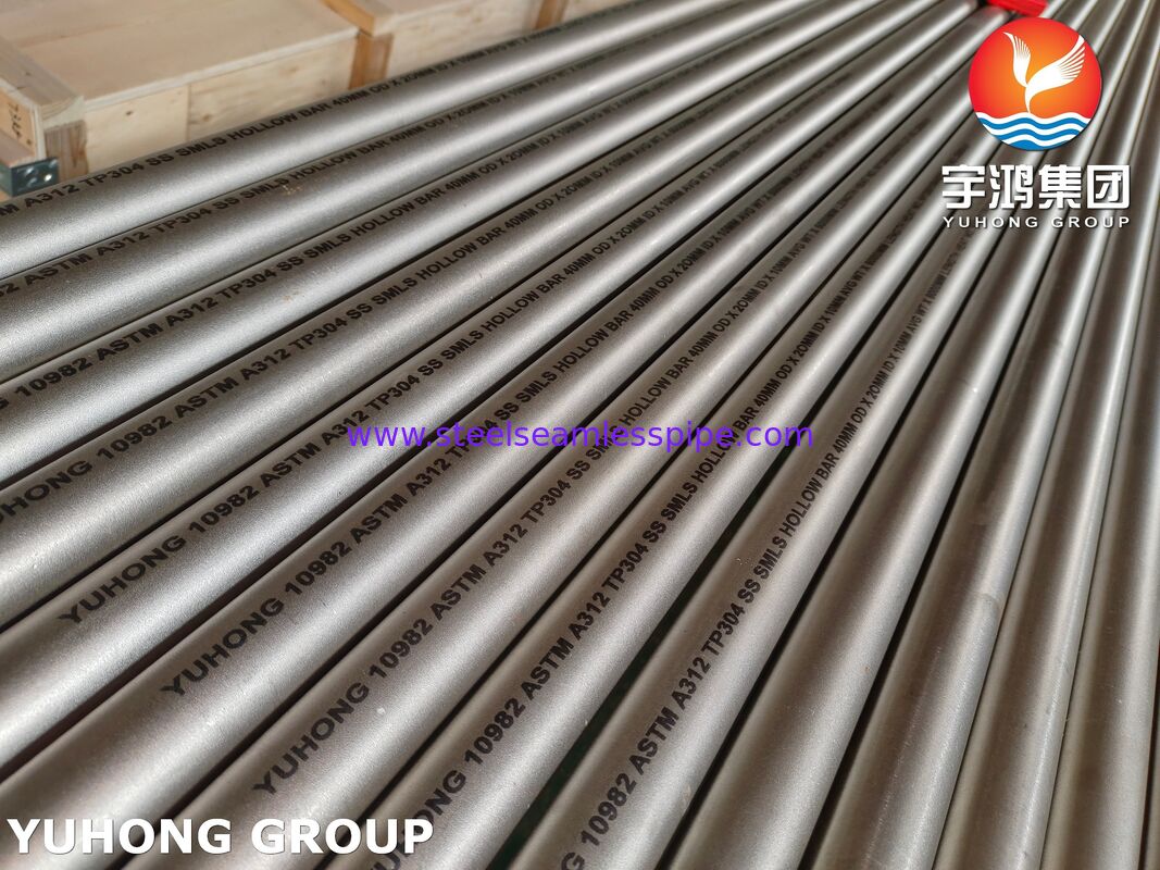 화학 산업용 ASTM A312 TP304 / UNS S30400 심리스 스테인리스 스틸 할로우 바