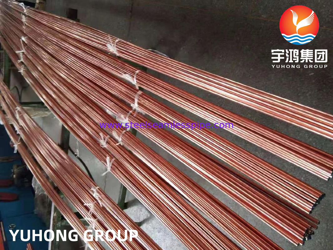ASTM B111 / ASME SB111 TP2 UNS C12200 DHP 구리 튜브 원활한 열 교환 튜브