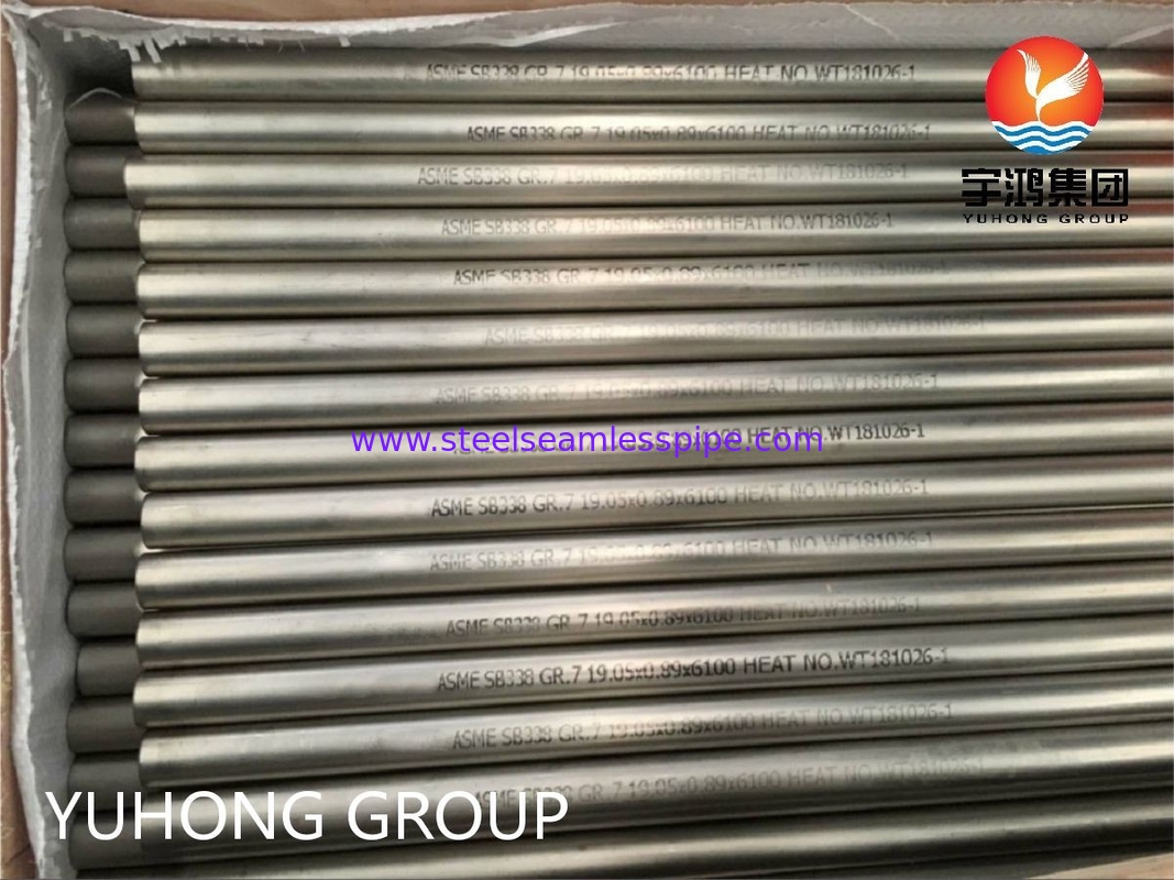 ASME SB338 GR.7 티타늄 합금 이음매 없는 강관 (응축기 및 열교환기용)
