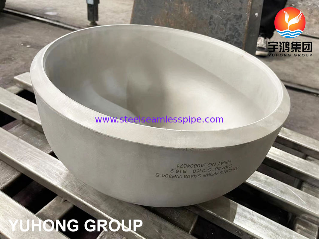 ASME SA403 WP304-S 스테인리스 스틸 엔드 캡 맞대기 용접 피팅 B16.9