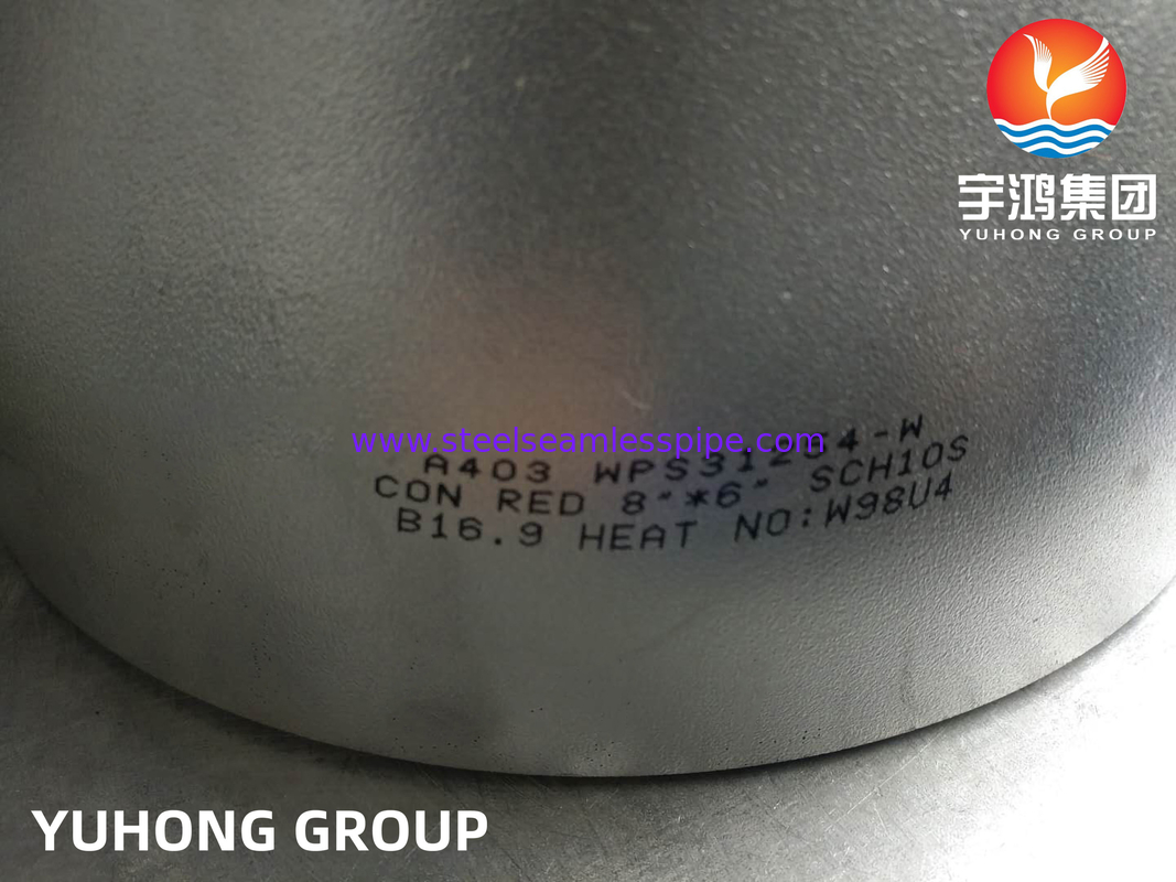ASTM A403 WPS31254-W, 254SMO 스테인리스 스틸 부트 웨일드 피팅 컨센트릭 리듀서 B16.9