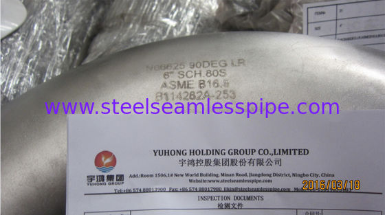 Inconel 625의 흡진기 강철 맞댄 용접 관 이음쇠, 맞댄 용접 관 이음쇠