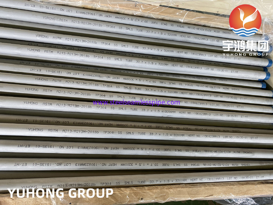 ASTM A213 TP304 이음새가 없는 오스테나이트계 합금 강철 보일러 최고 히이터 및 열교환기 관