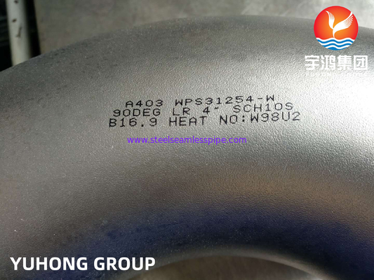 ASTM A403 WPS31254 / 254 SMO / 1.4547 최고 스테인레스 강 팔꿈치 웰드 팔꿈치