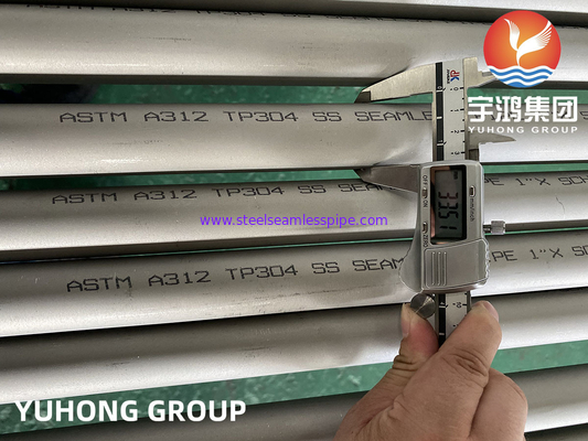 스테인리스 스틸 무선 파이프 ASTM A312 TP304, 석유 및 가스 사용