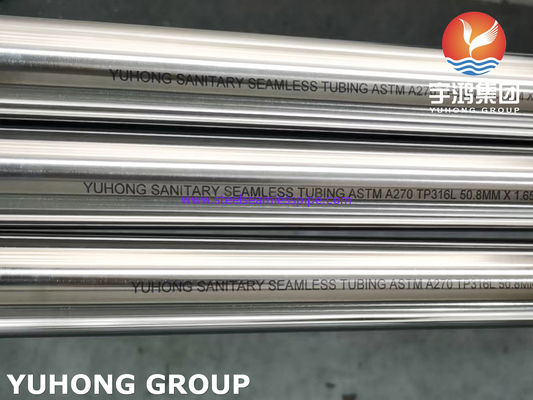 ASTM A270 TP316L 스테인레스 강은 위생적 이음매 없는 관을 닦았습니다
