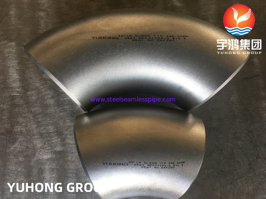 ASTM A403 WPS31254 / 254SMO 듀플렉스 스테인리스강 팔꿈치 45 급 LR 팔꿈치