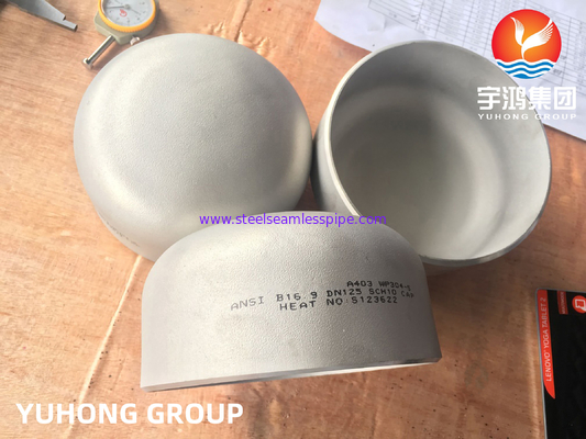 A403 WP304 / WP304L 스테인리스강 캡, 맞대기 용접 이음쇠 B16.9, 압력 용기 제작용