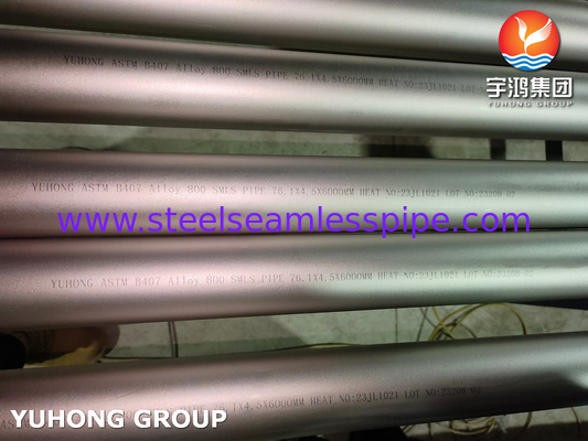 ASTM B407 ASME SB407 UNS N08810 합금 800 니켈 합금 무결 파이프 ABS 승인