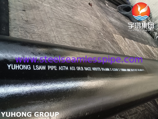 ASTM A53 / ASME SA53 Grade B LSAW Carbon Steel Welded Pipes NACE For Industrial Pipeline