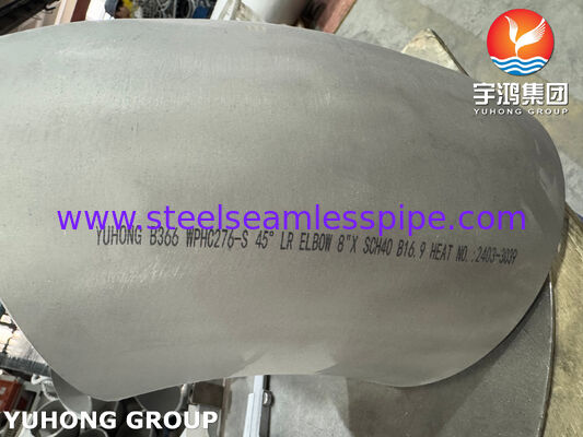 ASTM B366 UNS N10276 / WPHC276 파이프 피팅 하스텔로이 C276 45도 LR 엘보
