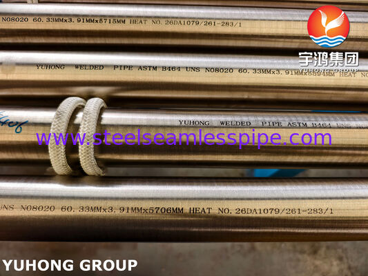 ASTM B464 UNS N08020 목공 20 니켈 합금 가접 파이프 NS143