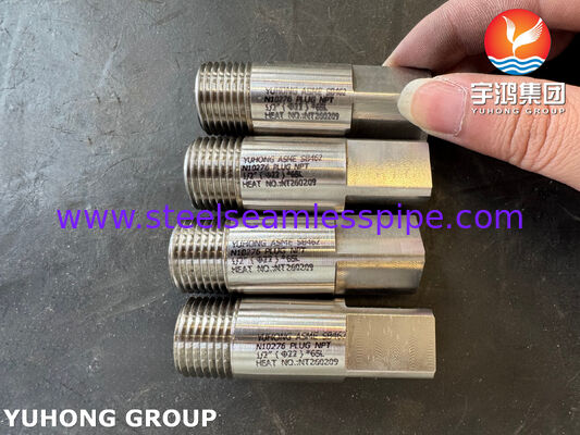 ASME SB462 UNS N10276 니켈 합금 플러그 NPT ASME B16.11 하스텔로이 C276 가조 피팅