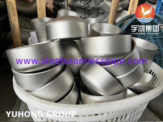 ASTM A403 WP316L 스테인리스 스틸 부트 웨일드 캡 ASME B16.9 산업 파이프링용 샌드브래스팅