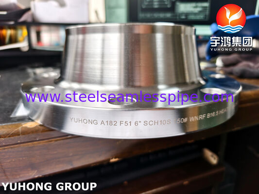 ASTM A182 F51 Duplex Stainless Steel Flange ASME B16.5 Raised Face Weld Neck Flange for Chemical and Petrochemical Piping