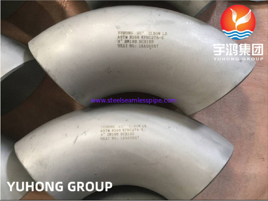 ASTM B366 WPHC276-S DN100 Sch10s 90Deg 팔꿈치 LR B16.9