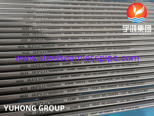 ASME SB622 하스텔로이 C22, UNS N06022, 2.4602 히터용 니켈 합금 무縫管